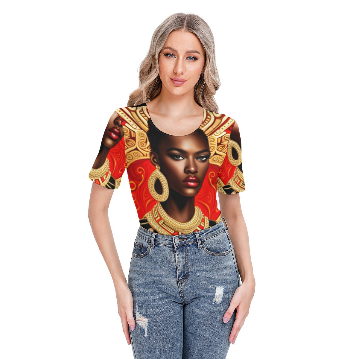 All-Over Print Women's Short Sleeve Bodysuit