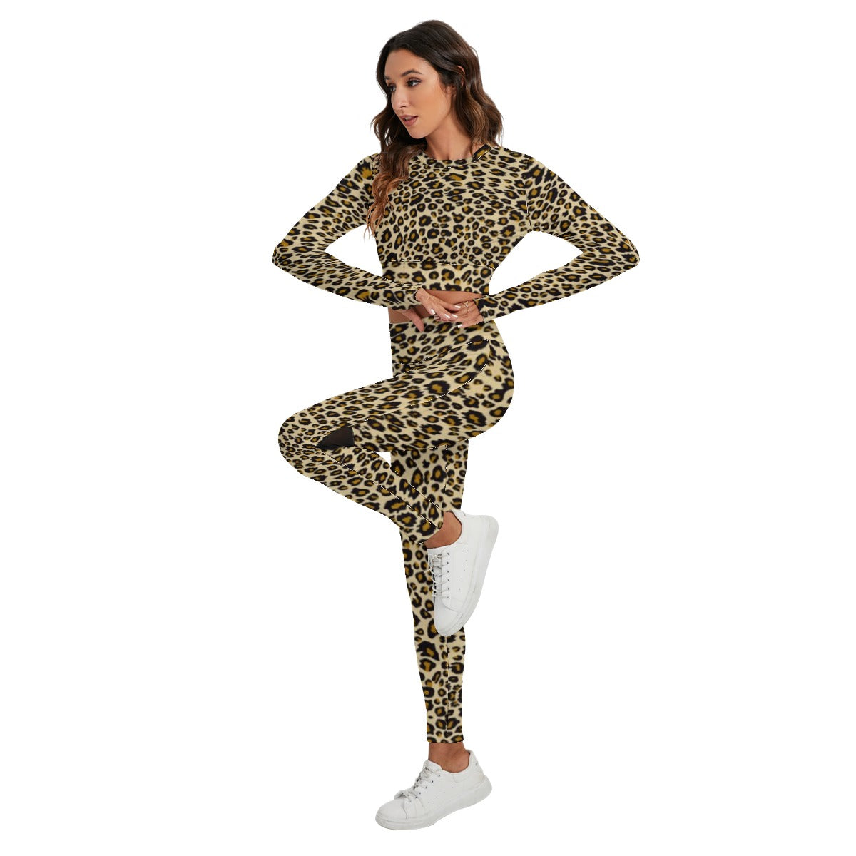 All-Over Print Women's Sport Set With Backless Top And Leggings