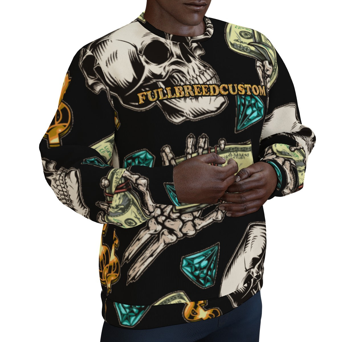 fullbreedboutique Print Men's Thicken Sweater