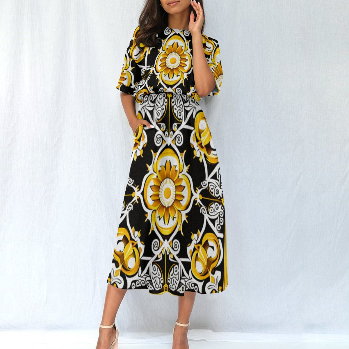 All-Over Print Women's Elastic Waist Dress