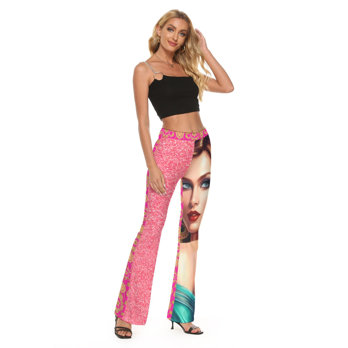 All-Over Print Women's Skinny Flare Pants