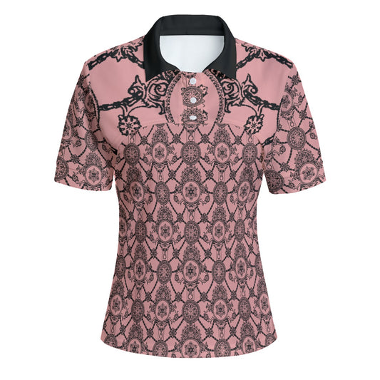 All-Over Print Women's Casual Two-piece POLO Shirt