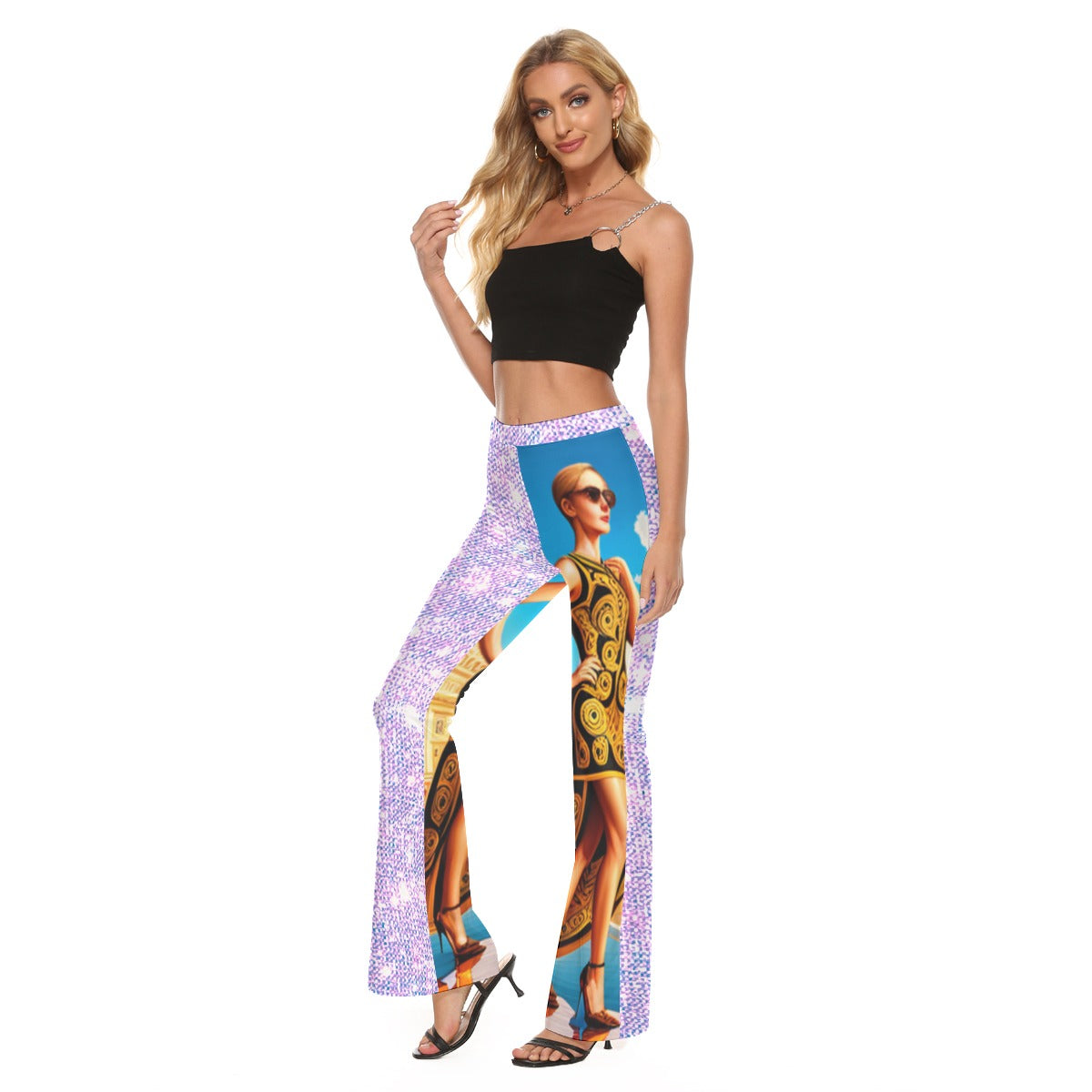 All-Over Print Women's Skinny Flare Pants