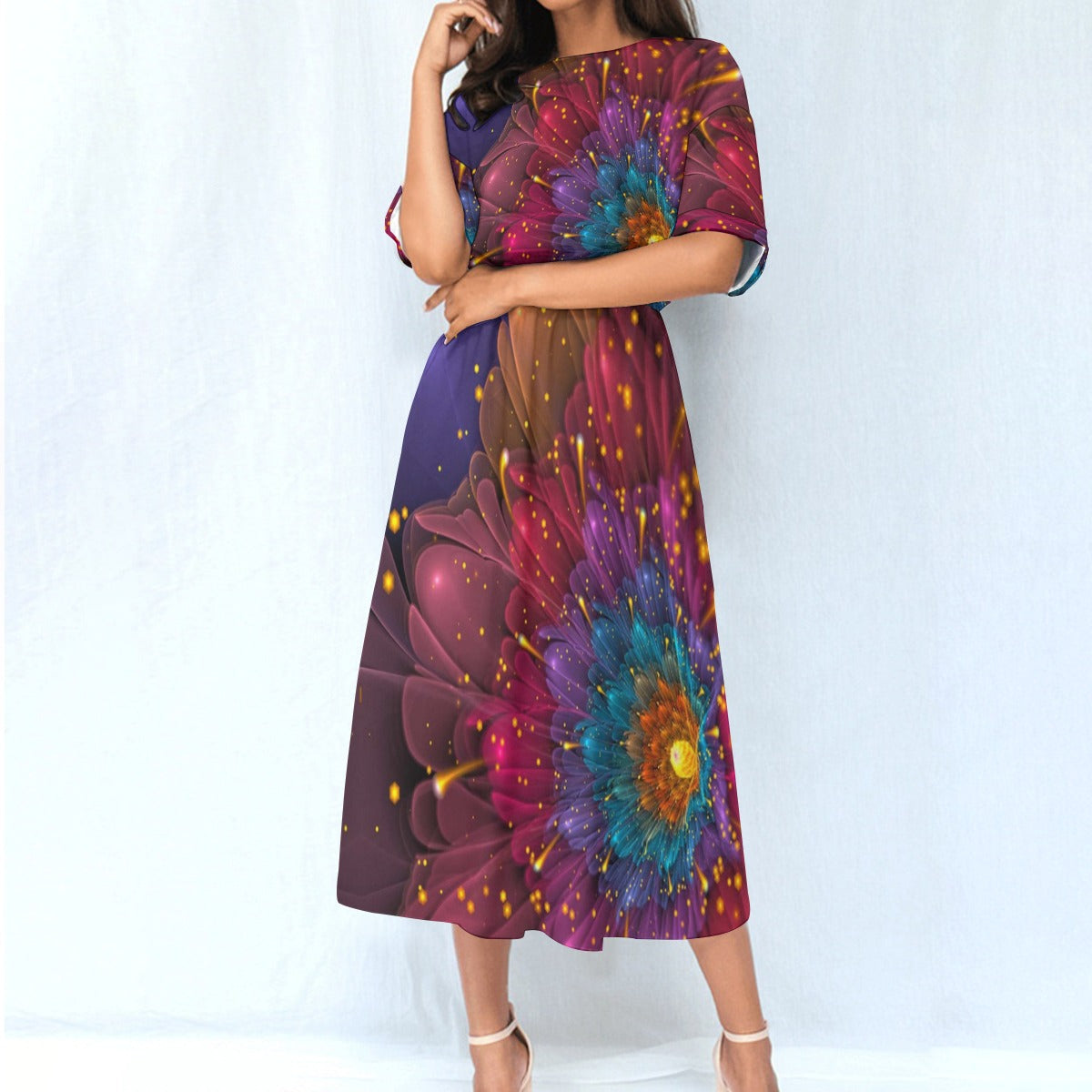 All-Over Print Women's Elastic Waist Dress