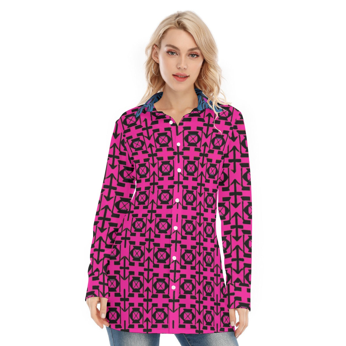 All-Over Print Women's Long Shirt