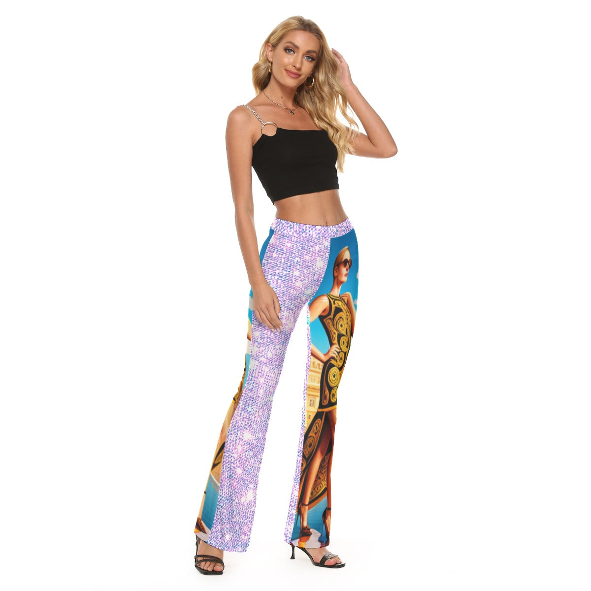 All-Over Print Women's Skinny Flare Pants