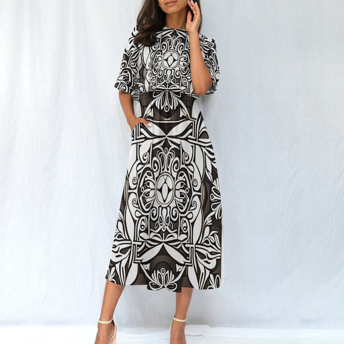 All-Over Print Women's Elastic Waist Dress