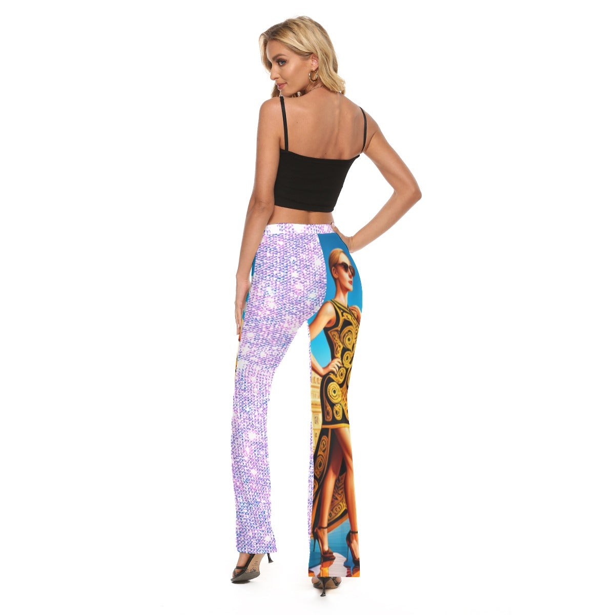 All-Over Print Women's Skinny Flare Pants