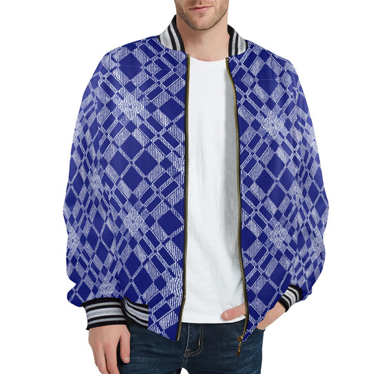 fullbreedboutique New Men's Striped Trim Bomber Jacket