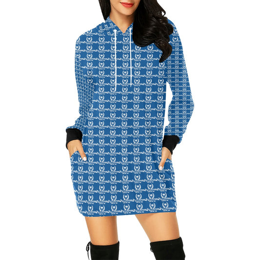 fullbreedboutique Women's All Over Print Hoodie Mini Dress (H27)