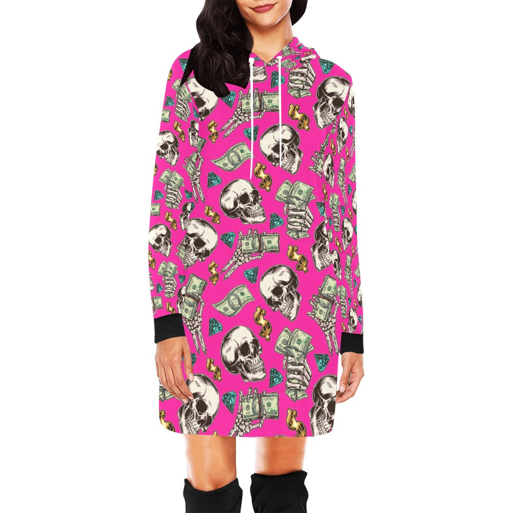 fullbreedboutique Women's All Over Print Hoodie Mini Dress (H27)