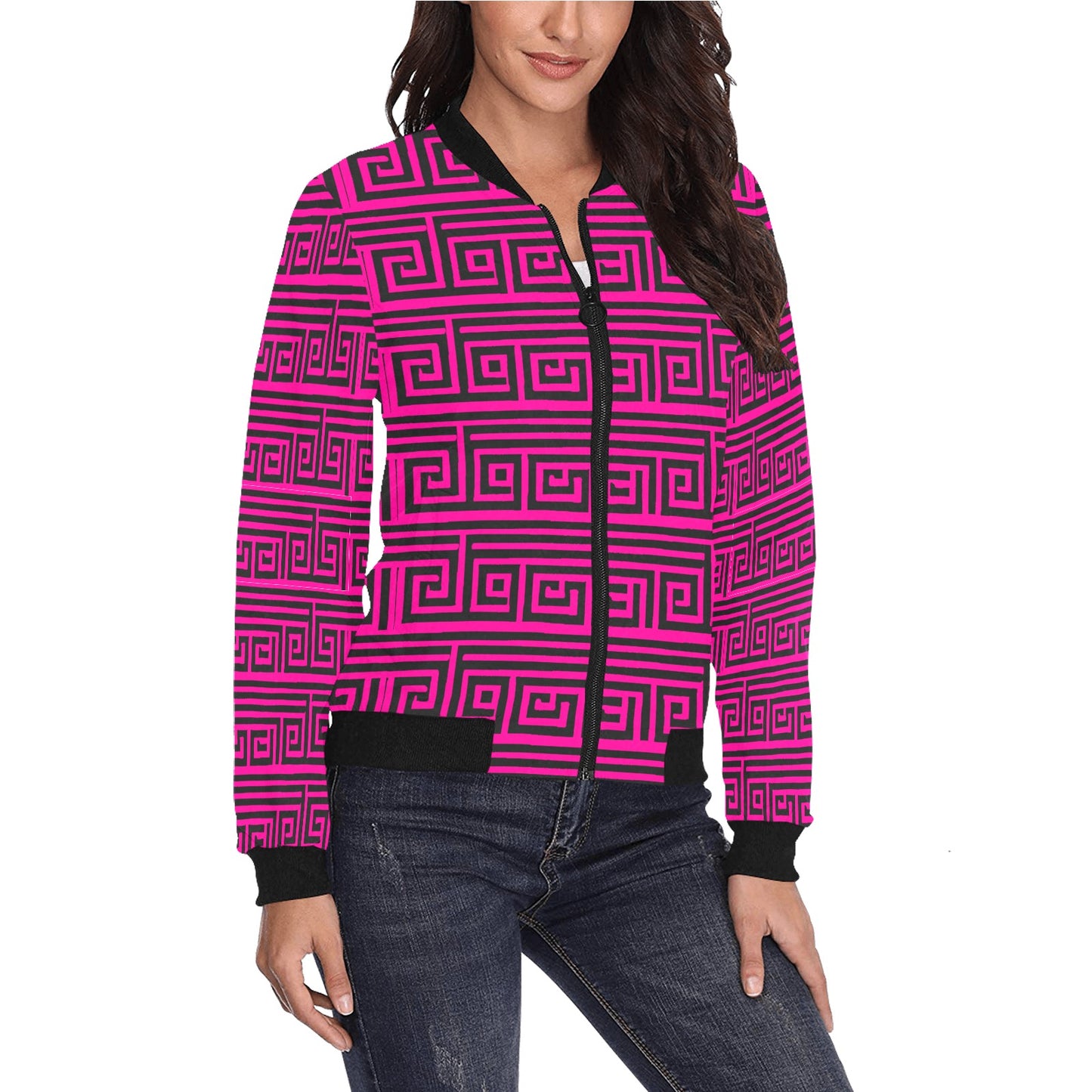 fullbreedboutique Women's All Over Print Bomber Jacket(Model H36)