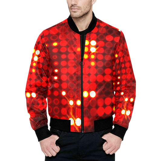 Fullbreedboutique Men's All Over Print Quilted Bomber Jacket(Model H33)