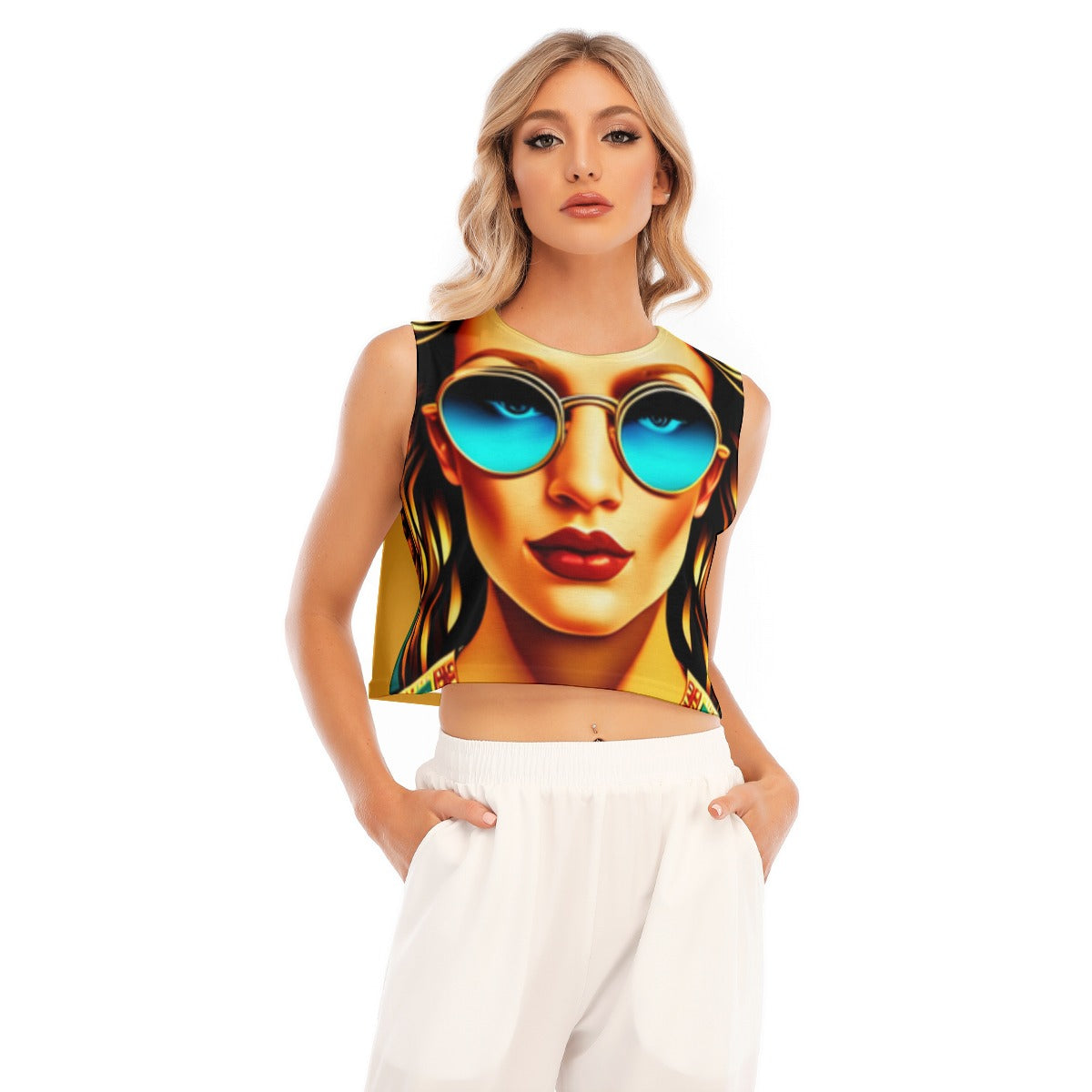 All-Over Print Women's Sleeveless T-Shirt|210GSM