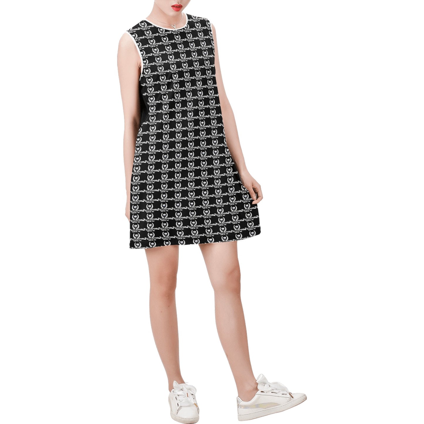 Sleeveless Round Neck Shift Dress (Model D51)