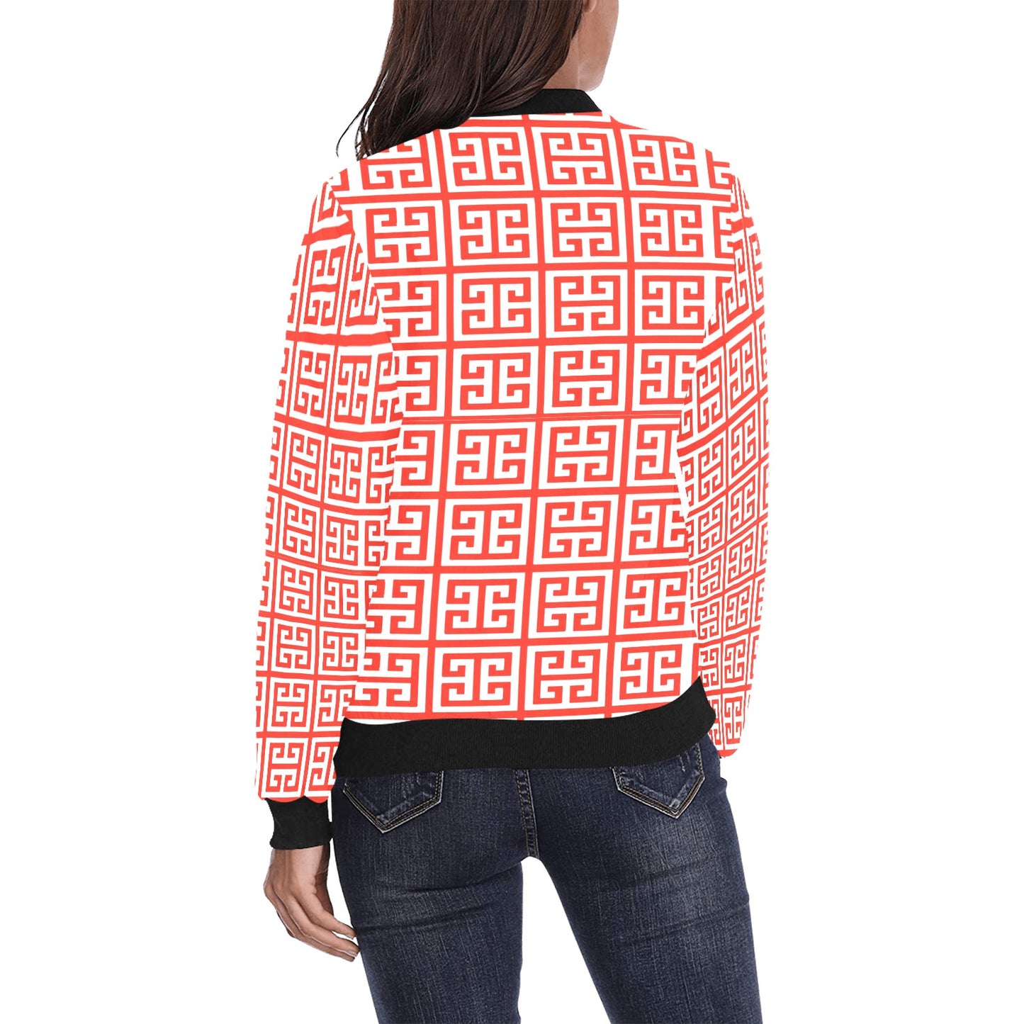 fullbreedboutique Women's All Over Print Bomber Jacket(Model H36)