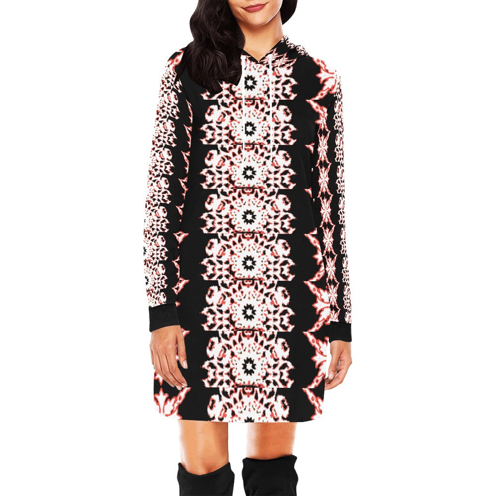 fullbreedboutique Women's All Over Print Hoodie Mini Dress (H27)