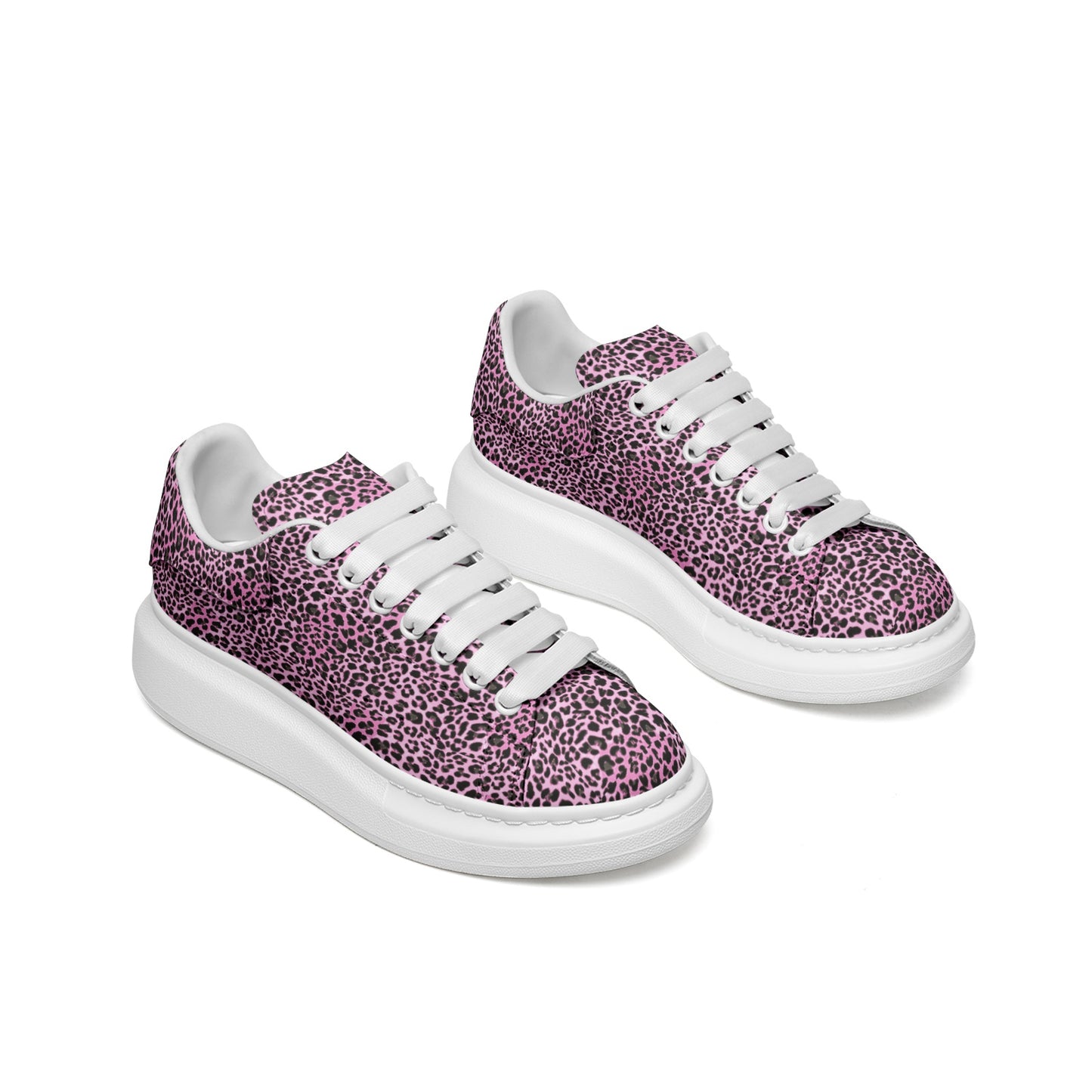 Unisex Non Slip Lace Up Faux Leather Sneakers