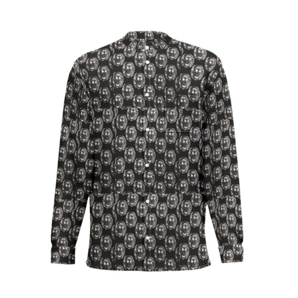 Fullbreedboutique Print New Men'S Business Long-Sleeved Imitation Linen Shirt