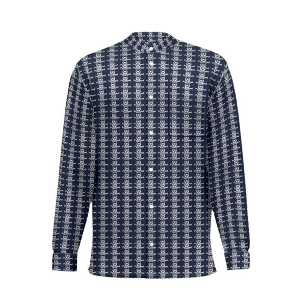 Fullbreedboutique Print New Men'S Business Long-Sleeved Imitation Linen Shirt