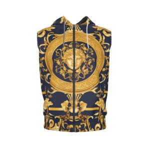 FullbreedCustom Print Men's Zipper-Up Sleeveless Hoodie