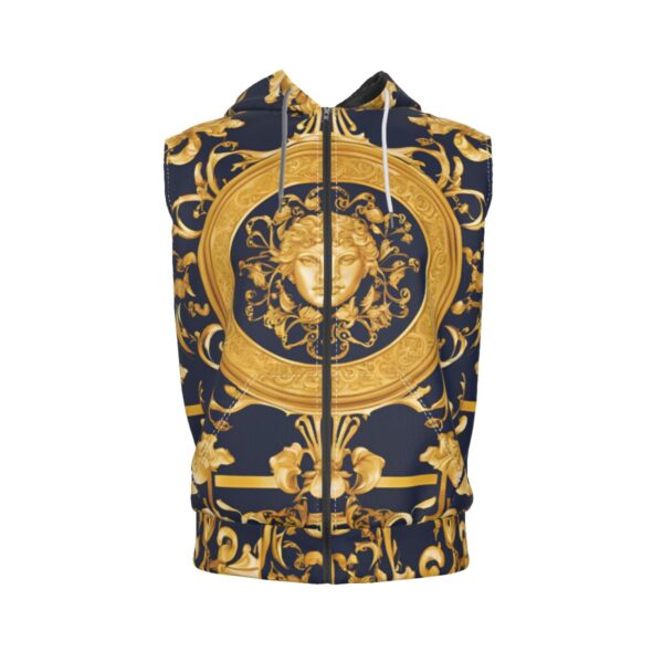 FullbreedCustom Print Men's Zipper-Up Sleeveless Hoodie