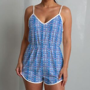 FullbreedBoutique  Print Women's V-neck Cami Romper