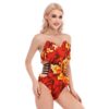 FullbreedBoutique  Print Women's Tube Top Bodysuit With Side Black Straps - Image 2