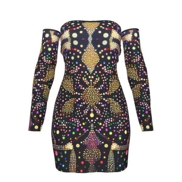 FullbreedBoutique Print Women's Off-shoulder Back Lace-up Dress