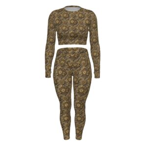 FullbreedBoutique Print Women's Sport Set With Backless Top And Leggings