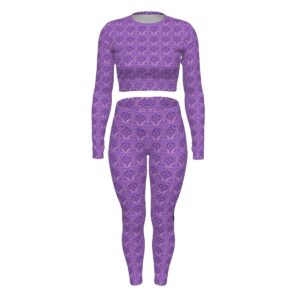 All-Over Print Women's Sport Set With Backless Top And Leggings