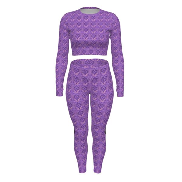 All-Over Print Women's Sport Set With Backless Top And Leggings