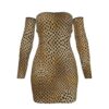 FullbreedBoutique Print Women's Off-shoulder Back Lace-up Dress - Image 2