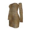 FullbreedBoutique Print Women's Off-shoulder Back Lace-up Dress - Image 4