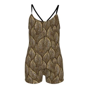 FullbreedBoutique  Print Women's Backless Romper With Black Straps