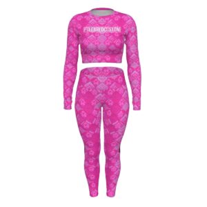 FullbreedBoutique Print Women's Sport Set With Backless Top And Leggings