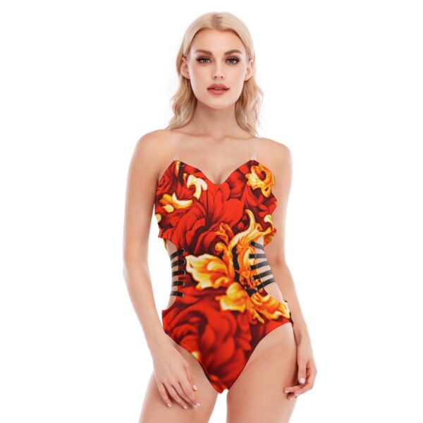 FullbreedBoutique  Print Women's Tube Top Bodysuit With Side Black Straps