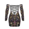FullbreedBoutique Print Women's Off-shoulder Back Lace-up Dress - Image 2