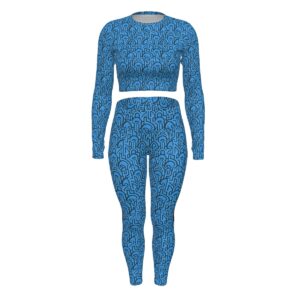 FullbreedBoutique Print Women's Sport Set With Backless Top And Leggings