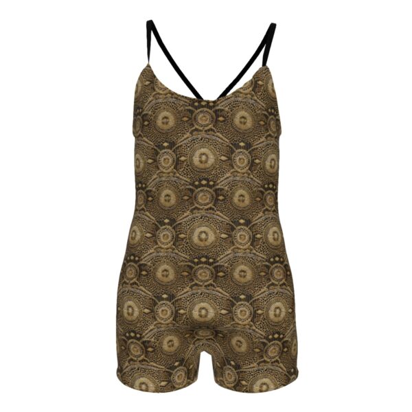 FullbreedBoutique  Print Women's Backless Romper With Black Straps