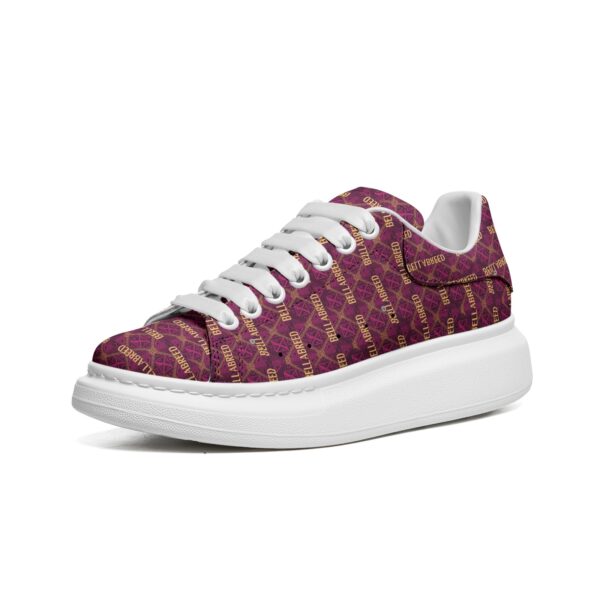 Bellabreed Unisex Non Slip Lace Up Faux Leather Sneakers